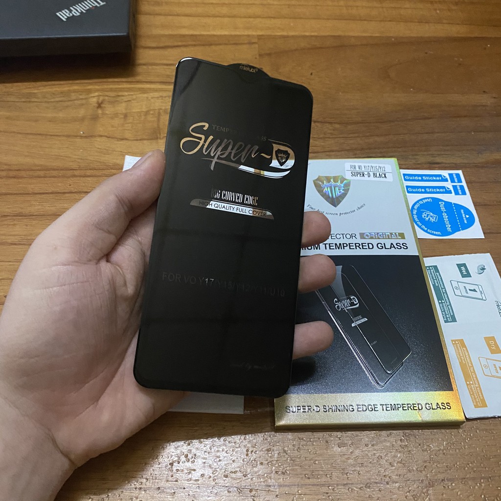 Kính cường lực Vivo Y01 Y1S Y02S Y3 Y5S Y11 Y12 Y12S Y15 Y15S Y17 Y19 Y20 Y20S U10 Super-D Full màn