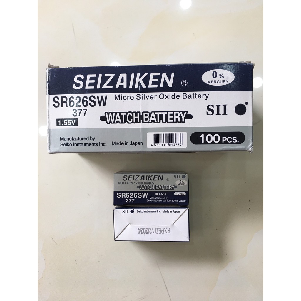 Hộp 10 viên pin Seizaken SR626SW G4 AG4 LR626 377 SR626 177 Nhật Bản Không có đánh giá