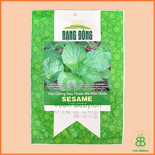 Hạt Giống Rau Thơm Mè Rạng Đông, Lá Mè Vừng Hàn Quốc Dễ Trồng, Thơm Ngon Vuonbabylon - Gói 0.5G