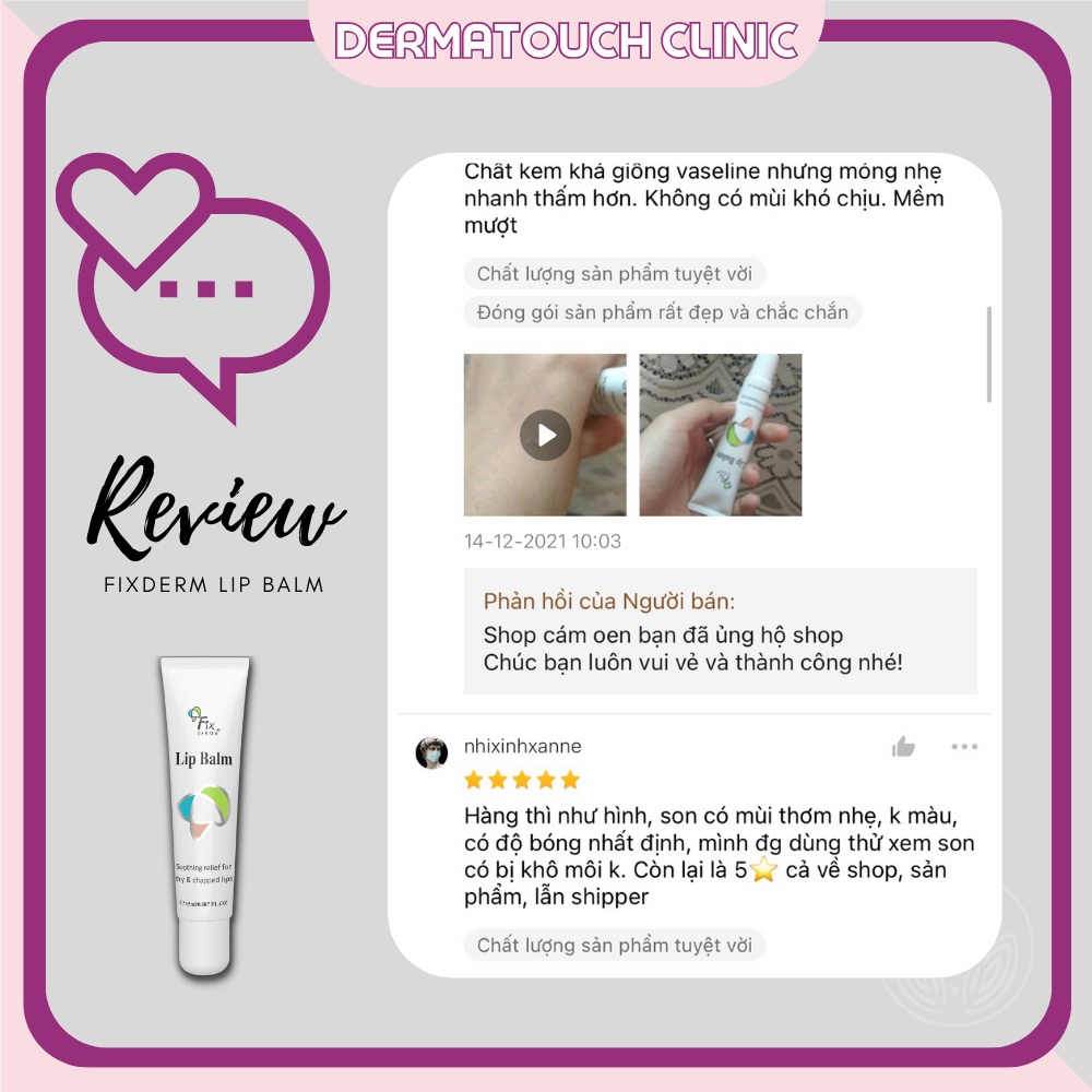 Son dưỡng ẩm  Fixderma Lip Balm chăm sóc môi mềm mượt hồng tự nhiên 15g - Dược mỹ phẩm chính hãng Derma Touch