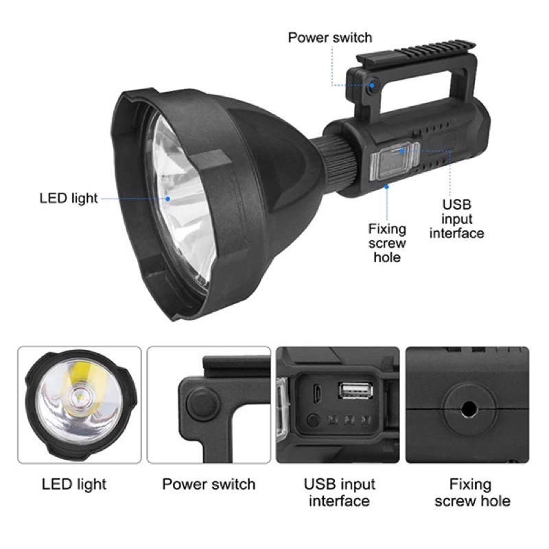 Đèn pin Tuần Tra w591 siêu sáng siêu xa và siêu bền công suất 50w bóng đèn 4 lõi XHP70 rất tiện ích khi soi ban đêm | BigBuy360 - bigbuy360.vn