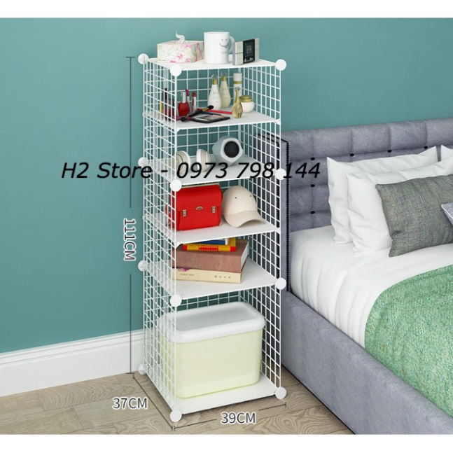 [RẺ NHẤT SHOPEE] TỦ NHỰA, LƯỚI QUÂY LẮP GHÉP 1 Ô TO + 4 Ô NHỎ MÀU TRẮNG