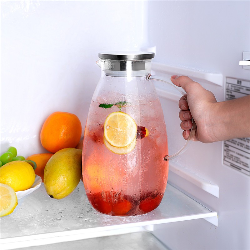 Bình thủy tinh chịu nhiệt ONEISALL 2.6L dung tích lớn có nắp thép không gỉ