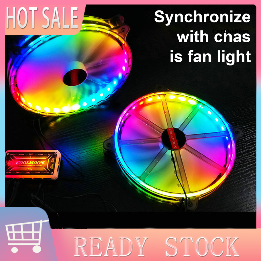 CDNP_COOLMOON CR200 RGB Fan Mute Large Air Volume 20cm Fluid Bearing Luminous Cooling Fan for PC Case