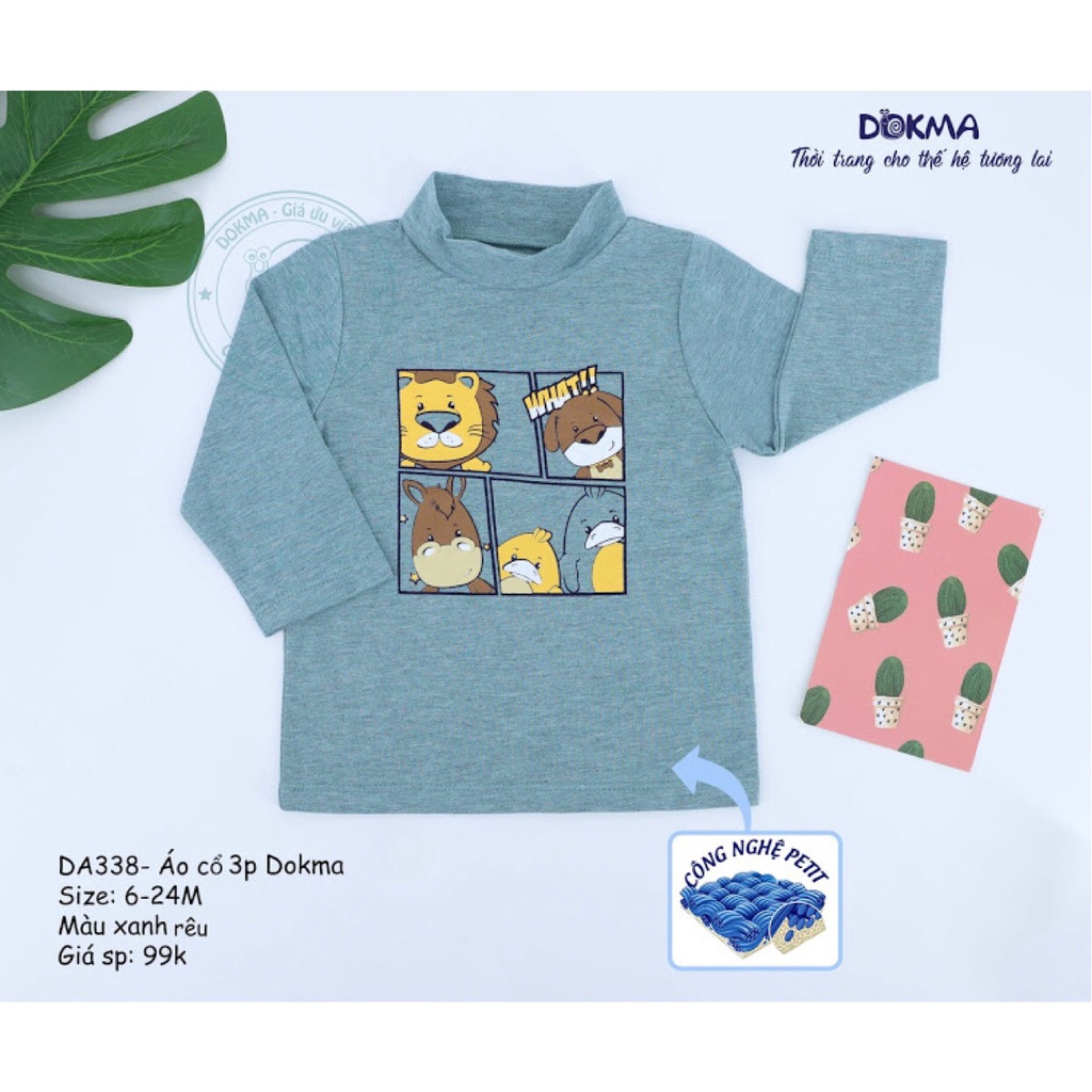 Áo thun áo giữ nhiệt dài tay thu đông cho bé trai bé gái chất dày dặn Dokma sale size 6-36M  Lamiha