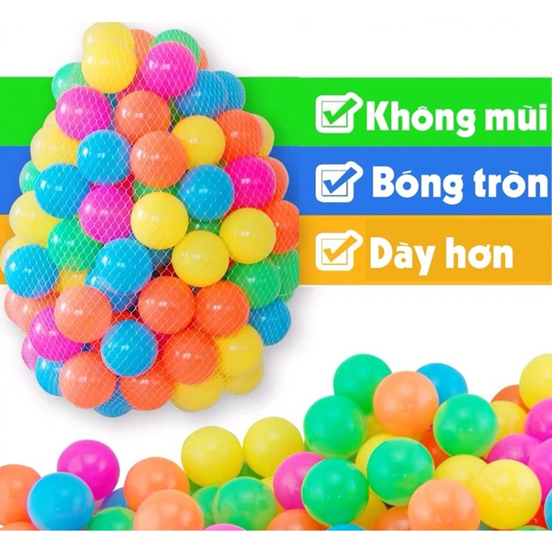 52 Bóng nhựa phi 10cm 12 mầu cao cấp đồ chơi kinh bắc bóng vui chơi cho trẻ em