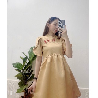 Đầm babydoll cổ tàu