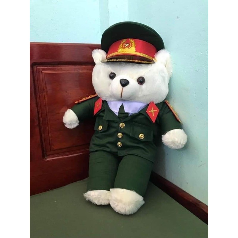 Gấu Bông Bộ Đội Công An an ninh hải quân, biên phòng 95cm -1m2