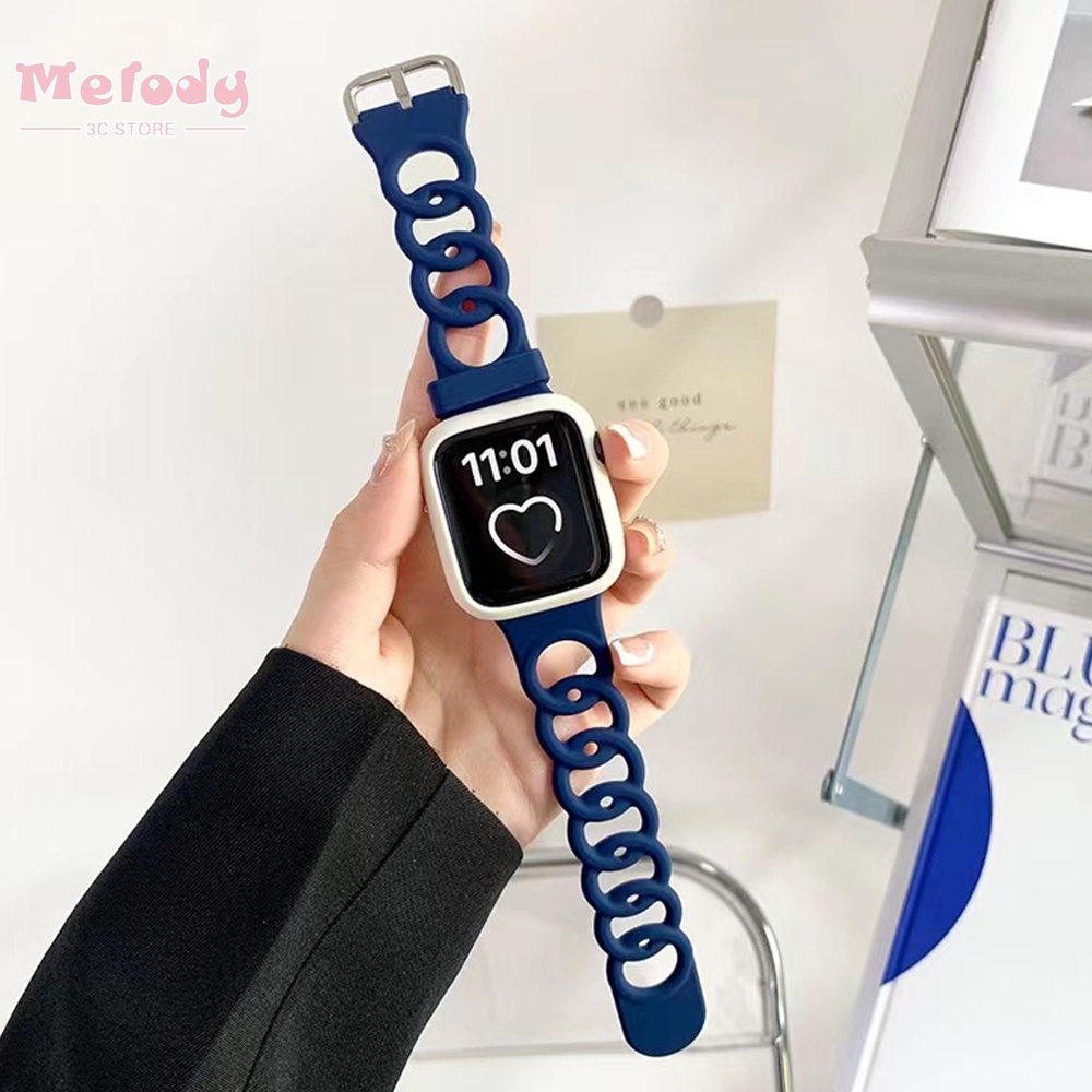 Dây Đeo Bằng Silicone Màu Kẹo Cho Đồng Hồ Thông Minh Series 7 / 6 / SE / 5 / 4 / 3 iwatch 45 / 44 / 42 / 41 / 40 / 38mm