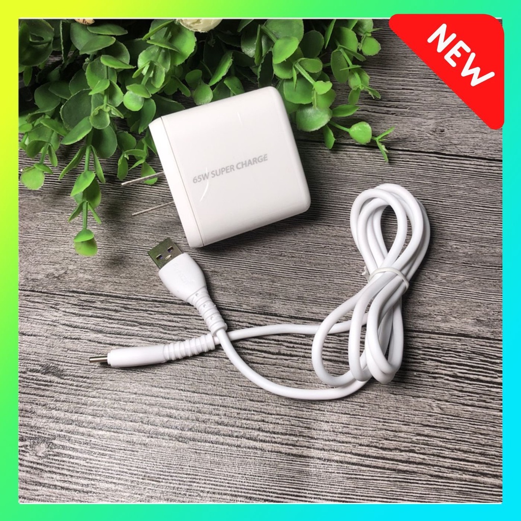 Bộ Sạc nhanh 65W H08/OS09 Chính Hãng dùng cho Iphone và dòng điện thoại đời cao chui sạc đầu to Chân Sạc Type C