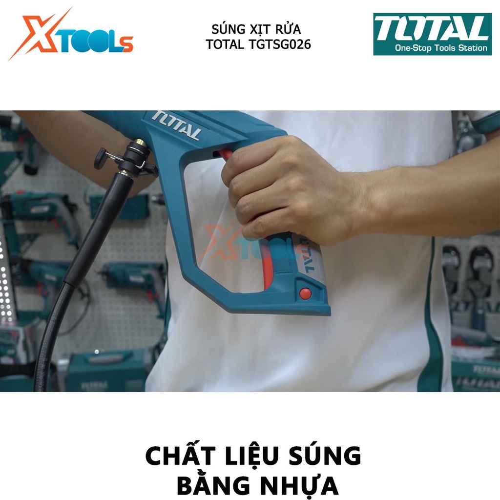 Súng xịt rửa TOTAL TGTSG026 súng phun nước Chất liệu nhựa, chịu lực và chịu nhiệt tốt, tương thích với model của Total