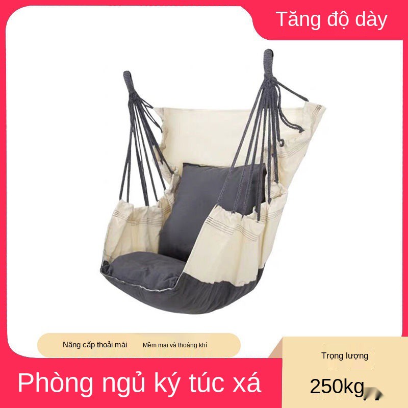 Ghế treo Phòng ngủ ký túc xá Sinh viên tạo tác Đại học Võng trong nhà lười biếng Nôi lưới Xích đu màu đỏ