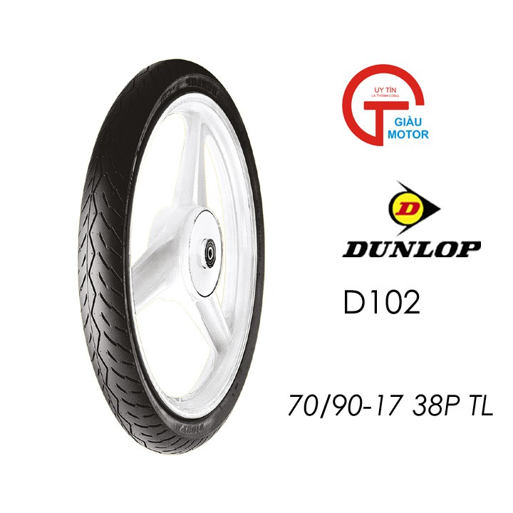 Lốp xe Dunlop  70.90-17 Vỏ xe máy Dunlop size 70/90-17 D102 TL 38P