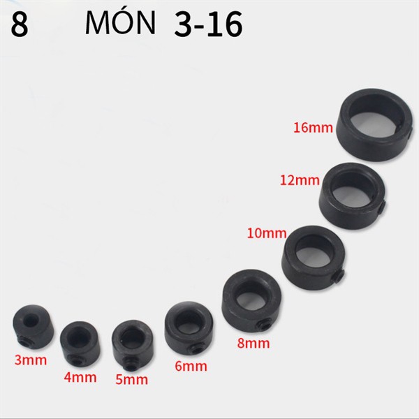 Bộ 8 vòng giới hạn mũi khoan 3-16mm