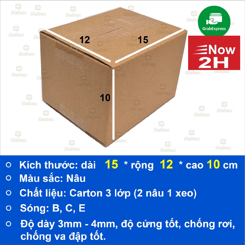 hộp đóng hàng 15x12x10 bộ 20 không in