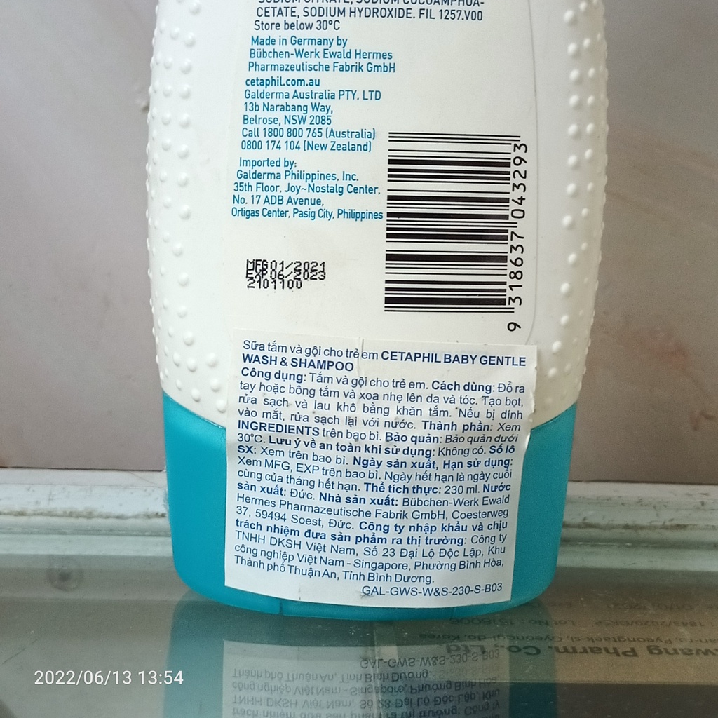 SỮA TẮM GỘI TOÀN THÂN CHO BÉ CETAPHIL BABY WASH AND SHAMPOO 230ML