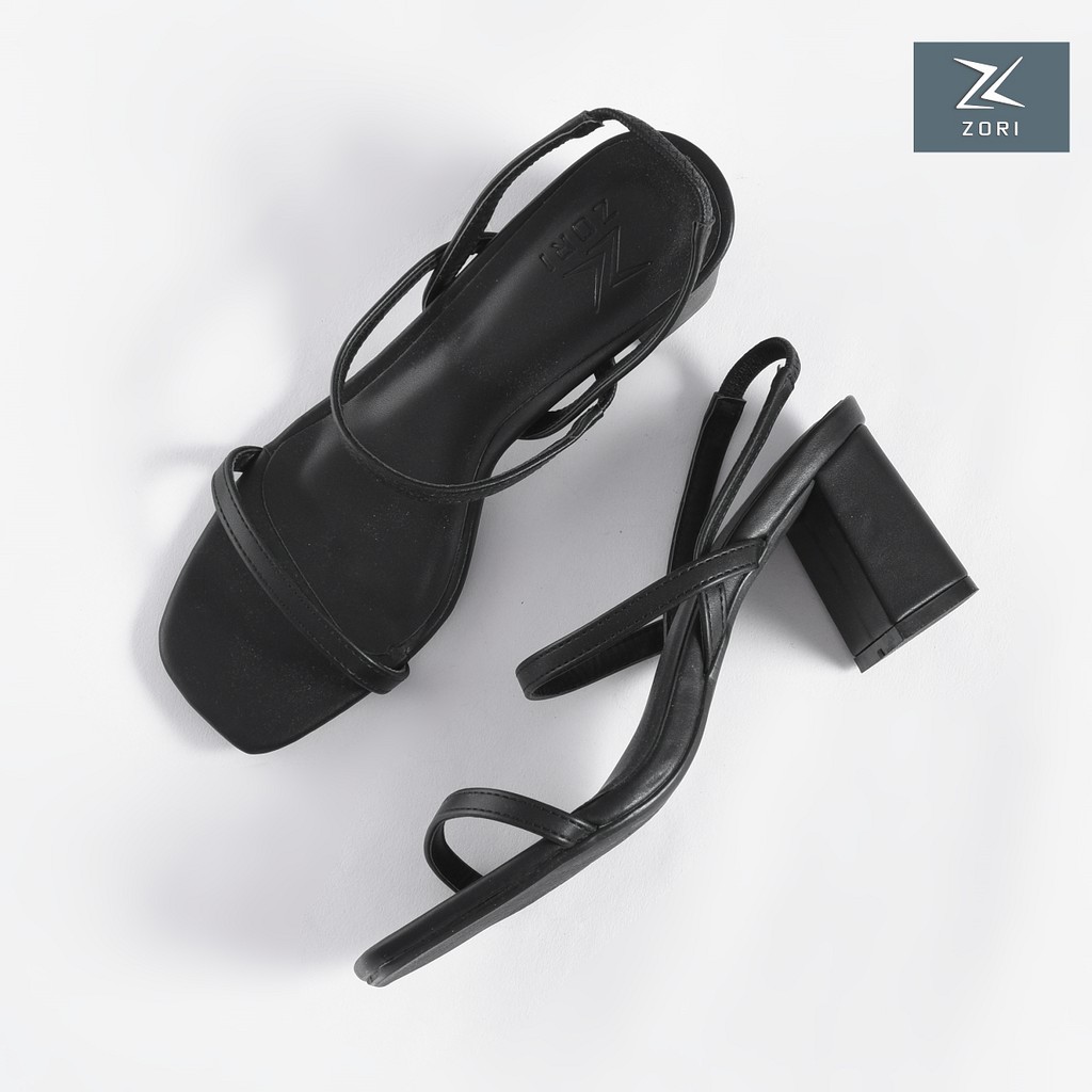 Sandal Cao Gót Nữ ZORI Quai Mảnh Ngang Gót Vuông 5cm Quai Hậu Thời Trang CG204