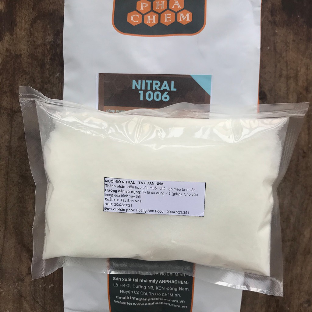 500g muối đỏ NISAL 600 - Nguyên liệu Tây Ban Nha - Tạo màu xúc xích, lạp xưởng, thịt xông khói, pate, Doner