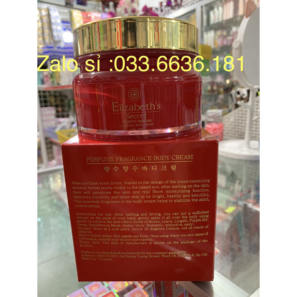kem Elizabeth's dưỡng trắng da toàn thân,siêu mềm mịn da hủ 500g