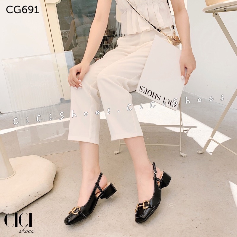 Giày CAO GÓT BÍT MŨI cao 3cm Hàng việt nam xuất khẩu cao cấp, Xăng đan hở gót phù hợp đi làm, đi chơi , 2 màu đen trắng