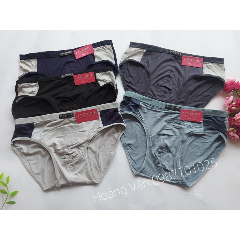 (GIÁ SỈ) 50-75kg Quần lót nam tam giác COTTON SANCOMO cao cấp Thái Lan siêu mềm mại, thấm hút mồ hôi