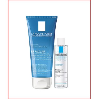Bộ Gel rửa mặt làm sạch & giảm nhờn La Roche-Posay 200ml & nước tẩy trang 50ml