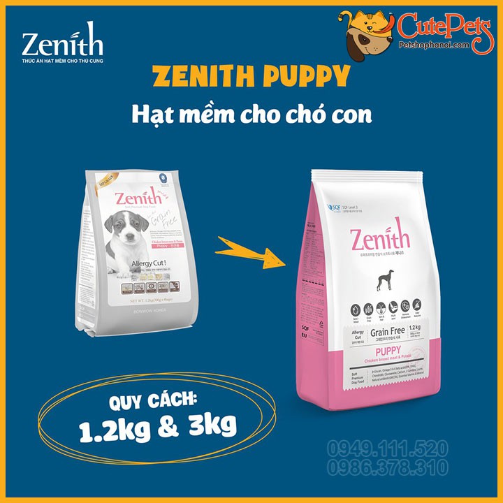 Hạt mềm chó con Zenith Puppy 3kg - Thức ăn Hàn Quốc - CutePets