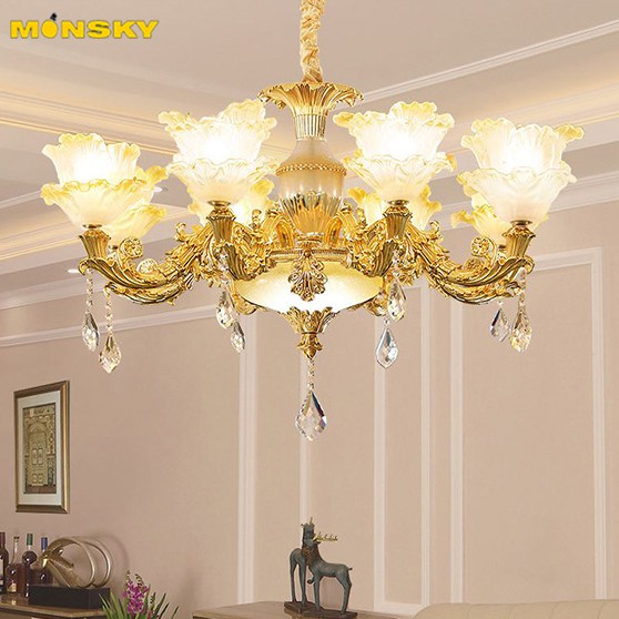 Đèn chùm MONSKY TICON phong cách sang trọng trang trí nội thất hiện đại loại 8 tay - kèm bóng LED chuyên dụng.