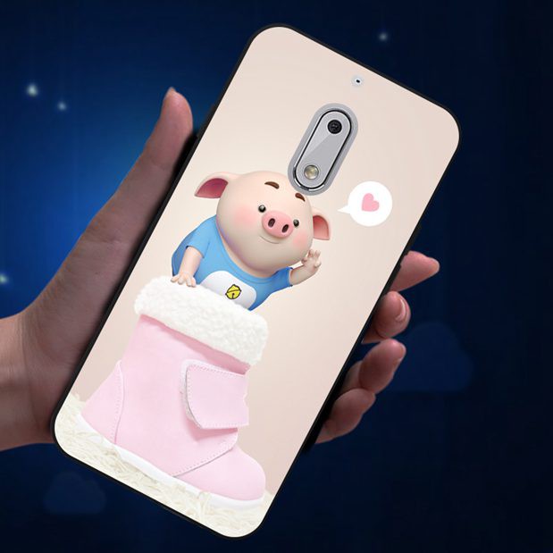 Ốp điện thoại hình chú lợn đáng yêu dành cho điện thoại Nokia 2 3 5 6 6.1 8 Sirocco 2018