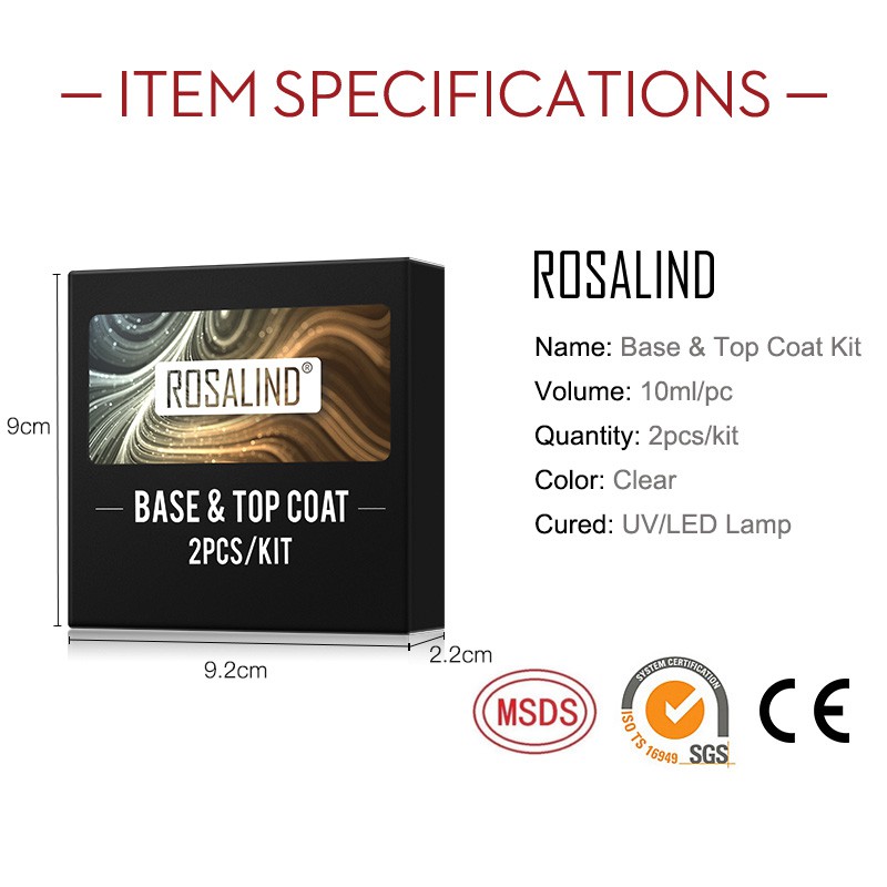 Set sơn móng tay Rosalind Lớp phủ cơ bản và lớp phủ trên cùng