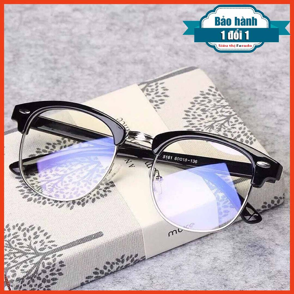 Gọng kính cận trong suốt cắt vành 03