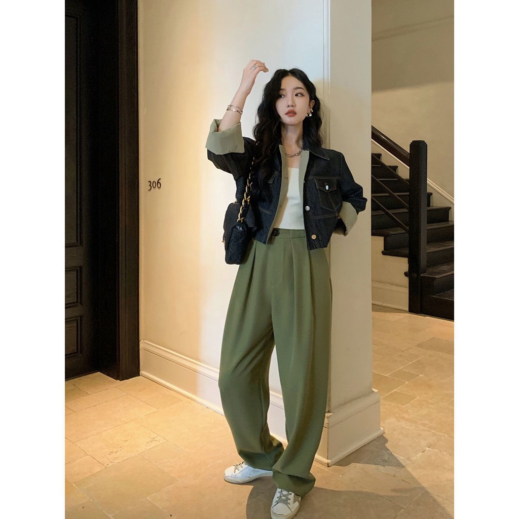 Áo Khoác Denim Tay Cánh Dơi Màu Đen Xám Thời Trang Mùa Thu 2022 Cho Nữ