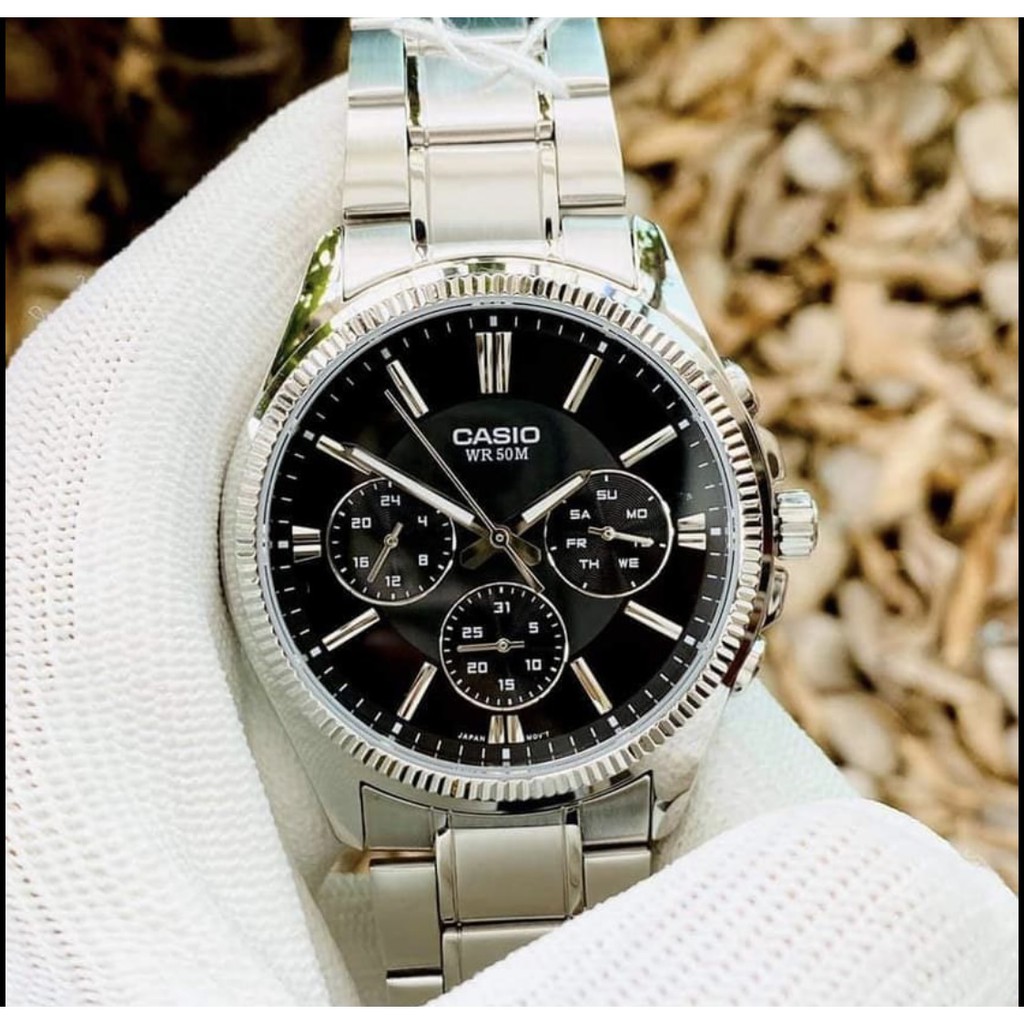 Đồng hồ Casio nam MTP1375 6 kim kiểu dáng thể thao, hiển thị đầy đủ thứ ngày, nam tính cho quý ông lên đồ vest