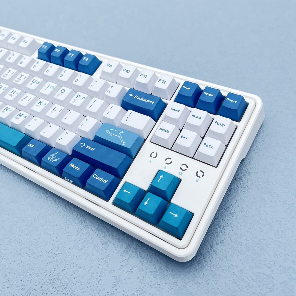 134 Phím Azure Ocean Keycap Cherry Profile PBT Dye Sub Bàn phím cơ Keycaps
