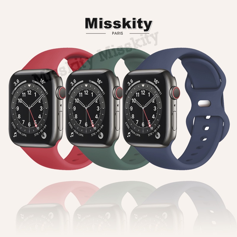Dây Đeo Silicon Thay Thế Cho Đồng Hồ Thông Minh Apple Watch Series 7 6 5 4 3 45mm 44mm 41mm 40mm 38mm 42mm