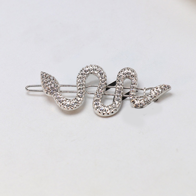 Kẹp Tóc Kim Loại Hình Rắn Đính Đá Pha Lê