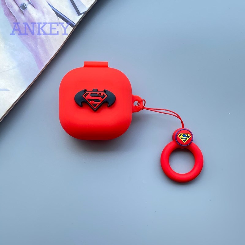 Samsung Galaxy Buds Live / Buds Pro / Buds 2 Vỏ silicon chống sốc hình Marvel có móc treo cho hộp tai nghe