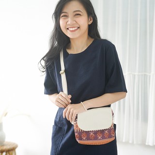 Túi Đeo Nữ Canvas Họa Tiết Thổ Cẩm Phom Ngang đựng điện thoại, đồ tiện ích Nemo Handmade - TDPNTCNT