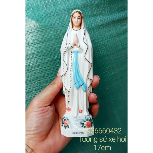 TƯỢNG SỨ  TƯỢNG ĐỨC MẸ ĐỘ ĐỨC 17CM - TƯƠNG ĐỂ XE HƠI