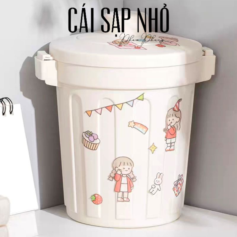 Thùng rác mini tiện lợi dễ thương , cắm bút, đựng son và đa năng