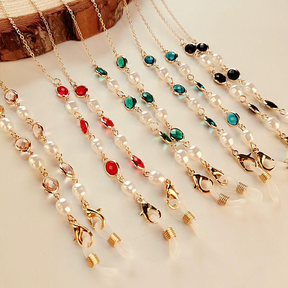 SUMU Dây Đeo Mắt Kính Đính Hạt Pha Lê Giá Đỡ