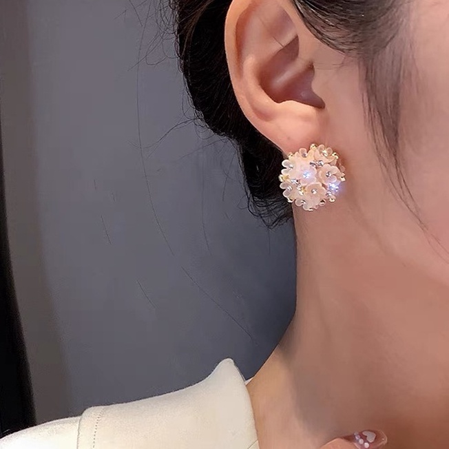 Bông Tai Đính Ngọc Trai Đen Phong Cách Hàn Quốc Cổ Điển Thời Trang