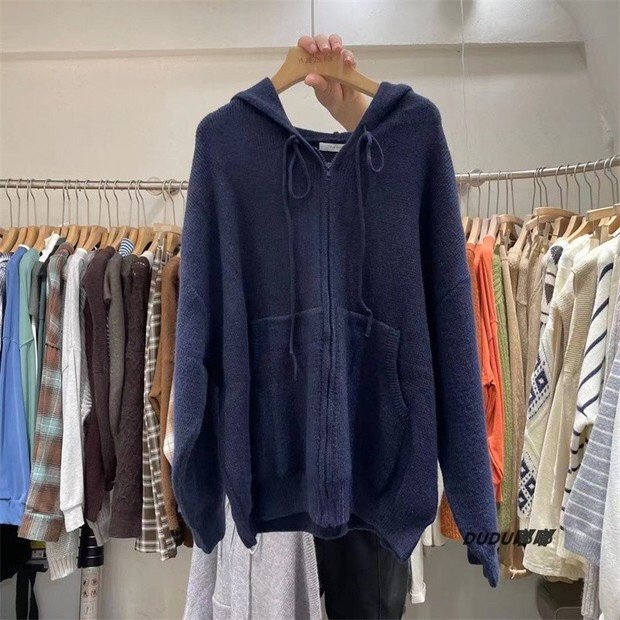 Áo khoác len tăm nam nữ dài tay mũ trùm dây rút form rộng ♥ Hoodie nỉ zip nhiều màu pastel ♥ | BigBuy360 - bigbuy360.vn