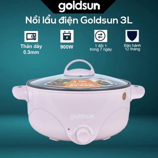 Nồi lẩu điện Goldsun GMC3000 dung tích 3L, công suất 900W, Nồi nấu mini đa năng kiểu dáng đẹp