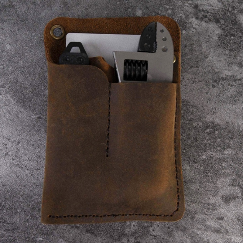 Wer Túi Da Đựng Dụng Cụ EDC Nhiều Ngăn Thủ Công Sắp Xếp Gọn Gàng Cho Nam