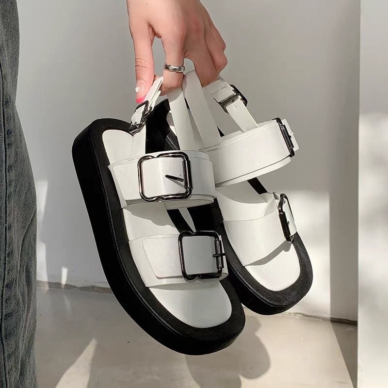 Sandal quai ngang phối đai cá tính (Ảnh thật ở cuối)