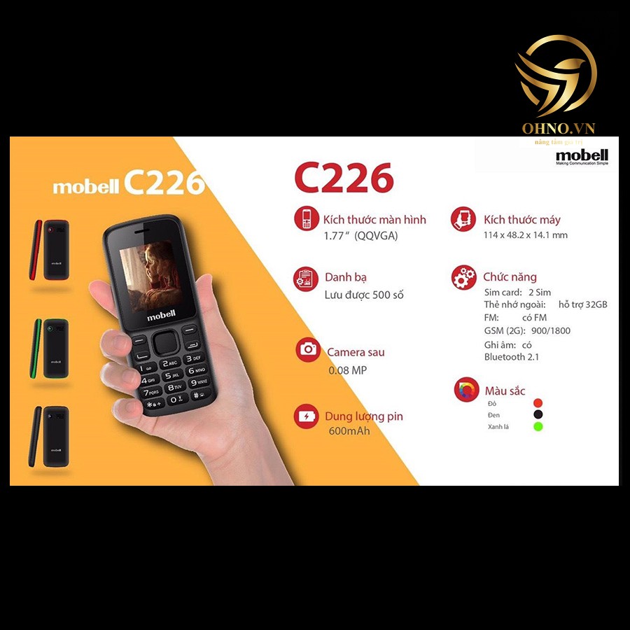 Điện Thoại Phổ Thông Giá Rẻ MOBELL C226 Điện Thoại Đập Đá Cho Người Già - OHNO Việt Nam