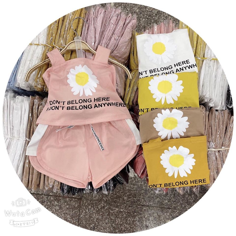 Bộ quần áo 3 lỗ hoa cúc trẻ em