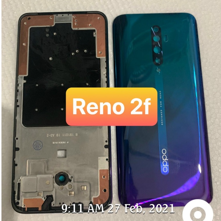 bộ xương vỏ oppo Reno 2f (zin) gồm kính lưng,sườn,phím