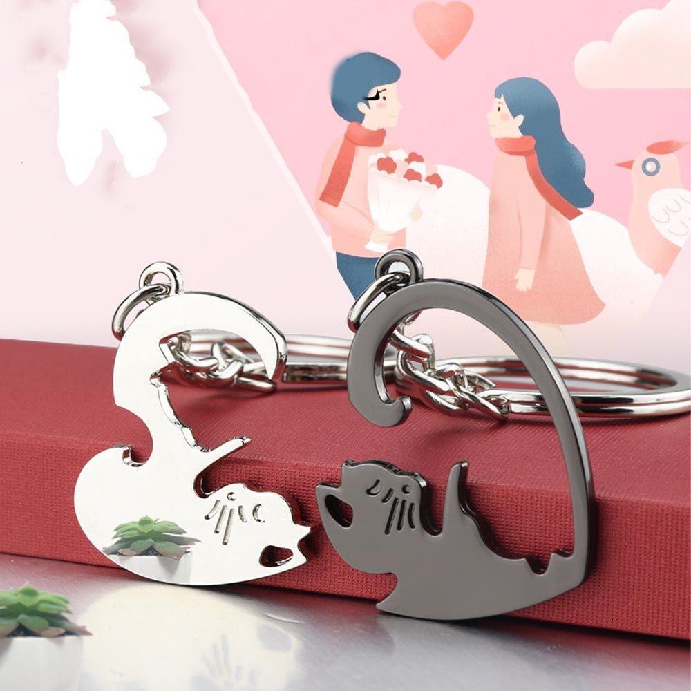 Móc Chìa Khóa Bằng Thép Không Gỉ Họa Tiết Hoạt Hình Phong Cách Hàn Quốc Dễ Thương